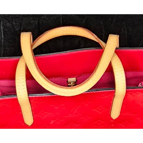 Louis Vuitton Red Monogram Vernis Reade MM Tote - Picture 9 of 11
